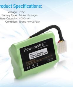 Alternative view of Powerextra 7.2V 4000mAh Battery Compatible with Neato XV-11 XV-12 XV-14 XV-15 XV-21 XV-25, XV Essential, XV Signature Pro Robotic Vacuum Cleaners Replacement Neato Battery 945-0005 205-0001 ( 2 Pack )
