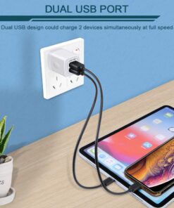 USB Wall Charger, Charger Adapter, AILKIN 2-Pack 2.1A Dual Port Quick Charger Plug Cube for iPhone 15 14 13 12 11 Pro Max 10 SE X 8 7 Plus Samsung Galaxy S23 S22 Power Block Fast Charging Box Brick White 22 61NFNBfthBL