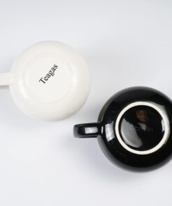 Teagas Cat Coffee Mugs for Crazy Cat Lady - Black & White Ceramic Cat Coffee Mugs and Cute Cat Spoons Set for Coffee Tea 12oz Black/White 23 61NGgJLU6UL