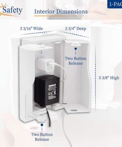 Safety Innovations Twin Door Baby Safety Outlet Cover Box for Babyproofing Outlets - More Interior Space for Extra Large Electrical Plugs and Adapters - Easy to Install - Easy to Use, (1-Pack) 22 61NGxAOt0DL