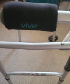 Vive Walker Handle Cushions - Padded Hand Covers - Soft Cushion Padding Medical for Folding Rolling Wheelchair, Rollator Handle, Senior, Elderly Grippers - Crutch Handle Pad Grips - Mobility Aid Black 34 61NI NKFDML
