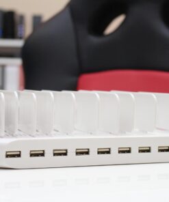 Alxum iPad Charging Station for Multiple Devices, 96W 10 Port Cell Phone Charging Station Organizer,USB Fast Charger Dock Compatible w iPad/iPhone/Android/Kindle/Fire/Kindle Tablet, UL Certified,White 75 61NLb3O4JzL