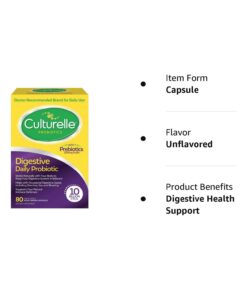Culturelle Digestive Health Probiotic, 80 Capsules 80 Count (Pack of 1) 5 61NMswbyyQL