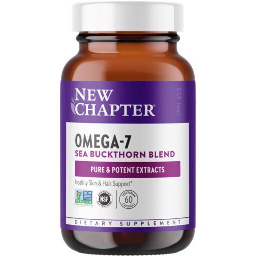 New Chapter Supercritical Omega 7 with Sea Buckthorn + Plant Sourced Fatty Acids + Omega 7 + Non-GMO Ingredients - 60 Vegetarian Capsule Unflavored 60 Count (Pack of 1)