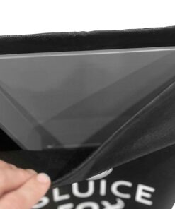 Portable Sluice Box for Gold Mining and Prospecting; Includes Miner's Moss, Hungarian Style riffles, and deep V riffles. Essential Tool for Gold panning Kits Sluice Box and Flare (Black) 15 61NPMHNUsML