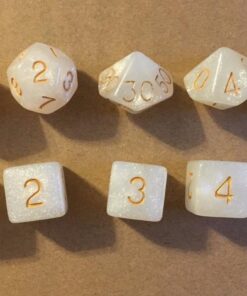 Elven White RPG D&D Dice Set: 7 + 3d6 = 10 polyhedral die plus bag! by Dave's Dice 13 61NPc4eyQLL