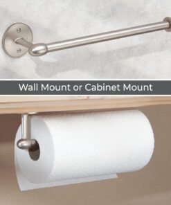 iDesign Orbinni Wall Mounted Metal Paper Towel Holder, Roll Organizer for Kitchen, Bathroom, Craft Room, Satin Silver Set of 1 23 61NQny2xx9L