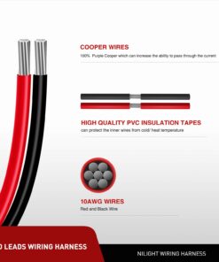 Nilight 10 Gauge 2 Pin Quick Disconnect Harness,Heavy Duty SAE Connector Bullet Lead Cable,2 Years Warranty 12" SAE Disconnect 10AWG 11 61NRBVKsksL