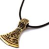 Bronze Celtic Viking Odin Axe head Thors Hammer Mjolnir Pendant Necklace Norse Jewelry Leather Cord18-32 26 61NRpN7K0 L