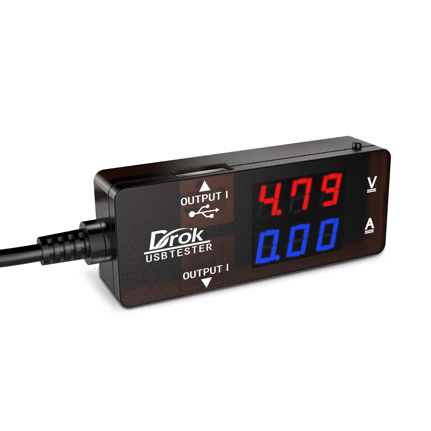 DROK USB Tester, USB-A 2.0 Digital Multimeter Dual USB Output Ports PD QC 3.0 Color LED Display, 7 Modes Capacity Voltage Current Power Voltmeter Ammeter for Laptop Power Bank Solar Panel Black 1 DROK USB Tester, USB-A 2.0 Digital Multimeter Dual USB Output Ports PD QC 3.0 Color LED Display, 7 Modes Capacity Voltage Current Power Voltmeter Ammeter for Laptop Power Bank Solar Panel Black