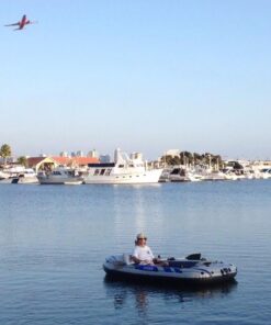 INTEX Excursion Inflatable Boat Series: Includes Deluxe 54in Aluminum Oars and High-Output Pump – SuperStrong PVC – Adjustable Seats with Backrest – Fishing Rod Holders – Welded Oar Locks 4-Person 49 61NTIOp4WeL