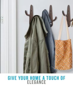 Comfify Set of 3 Hooks Cast Iron Cactus Double Wall Mounted Hooks/Hangers - Decorative Wall Mounted Hooks for Coats, Bags, Towels and More - w/Screws and Anchors Included - Brown 18 61NTIljjPIL 1