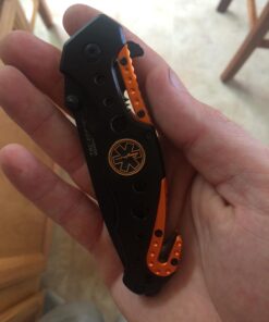 Snake Eye Tactical EMT Black & Orange Folding Pocket Knife 44 61NTaoqEIdL