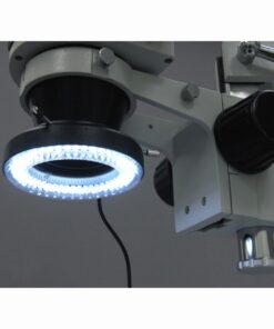 AmScope SM-4TZ-144A Professional Trinocular Stereo Zoom Microscope, WH10x Eyepieces, 3.5X-90X Magnification, 0.7X-4.5X Zoom Objective, Four-Zone LED Ring Light, Double-Arm Boom Stand, 110V-240V, Includes 0.5X and 2.0X Barlow Lens 8 61NTd1KLLL