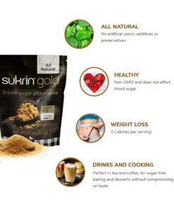 Sukrin Gold - 1.1 lb All Natural Brown Sugar Substitute - 3 Pack 12 61NVcgW4dHL 1