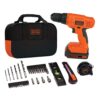 BLACK+DECKER 20V MAX Drill & Home Tool Kit, 34 Piece (BDCD120VA) , Orange Drill & Home Tool Kit Only 15 61NWdm1qbSS