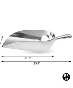 Alternative view of New Star Foodservice 34608 One-Piece Cast Aluminum Round Bottom Bar Ice Flour Utility Scoop, 85-Ounce, Silver (Hand Wash Only)