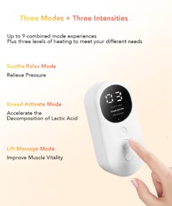 LINGTENG Leg Massager, Calf Air Compression Massager with Heat, Cordless Leg Massager for Circulation and Pain Relief, Calf Massager with 3 Intensities, Gifts for Women (Only Single) Black 30 61NXJKt3OAL