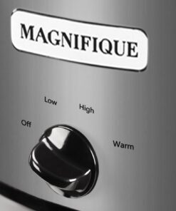 MAGNIFIQUE Oval Digital Slow Cooker with Keep Warm Setting - Perfect Kitchen Small Appliance for Family Dinners (Stainless Steel Manual, 7 Qt) Steel Analog 12 61NXXsF4f7L