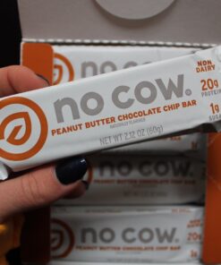 No Cow High Protein Bars, Peanut Butter Chocolate Chip, 20g Plant Based Vegan Protein, Keto, Low Sugar, Low Carb, Low Calorie, Gluten Free, Naturally Sweetened, Dairy Free, Non GMO, Kosher, 12 Pack 12 Count (Pack of 1) 24 61NXdpLP7wL