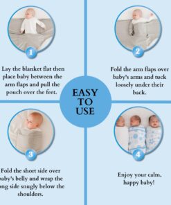 Miracle Blanket Swaddle Wrap - Newborn Essential Baby Blanket - Soft Sleep Sack Ideal for Newborns and Infants (Blue) Blue 19 61NYkCwtceL