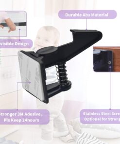 Alternative view of Baby Safety Cabinet Locks 12 Pack Black-GRANDOTO Children Cabinet Baby Safety Locks Latches for Cabinet & Drawers