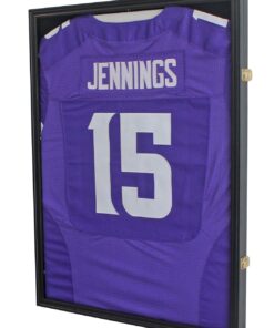 Jersey Display Frame Case Lockable, Large Sport Jersey Shadow Box with 98% UV Protection Acrylic and Hanger for Baseball Basketball Football Soccer Hockey Sport Shirt and Uniform (Black Finish) Black Finish 32 61NYxuEcUJL