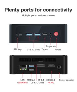 Beelink SER5 Mini PC Ryzen 5 5560U 6C/12T 8MB Cache, 16GB RAM 500GB NVME SSD, 4K Triple Display HDMI&DP&USB-C AUTO Power ON, WOL, PXE, Micro pc Gaming Computer SER5 5500U 16+500G 11 61NZGpumU0L