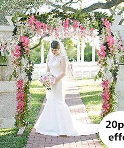 4Pcs 6.6Ft/Piece Artificial Flowers Silk Wisteria Garland-Dearhouse Artificial Wisteria Vine Rattan Silk Hanging Flower for Home Garden Outdoor Ceremony Wedding Arch Floral Decor (White) White 27 61NaE80oqEL