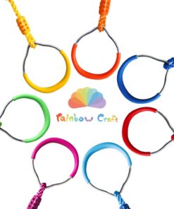 Alternative view of Rainbow Craft 7-Pack Colorful Ninja Rings - Gymnastic Rings, Swing Bar Rings, Monkey Rings for Backyard Ninja Warrior Obstacle Slackline Kits 7 Pack Ninja Acc