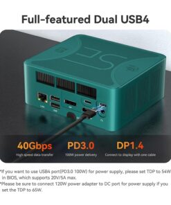 Beelink SER6 MAX Gaming Mini PC, Mini Computers with AMD Ryzen 9 6900HX (8C/16T, Max 4.9Ghz, TDP 54W), 32GB DDR5+1TB M.2 2280 PCIe4.0x4 SSD, BT 5.2, WiFi 6, 2.5G LAN, 2*USB4, DP, HDMI, Quad Display 32G-1TB 17 61NcLgCfXL