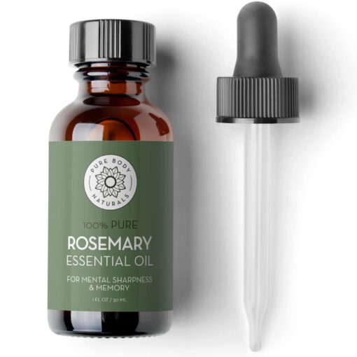 100% Pure Rosemary Essential Oil, Rosemary Oil for Hair Growth and Aromatherapy, Therapeutic Grade, 1 Fl Oz by Pure Body Naturals 1 Fl Oz (Pack of 1)