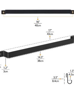 Wallniture Gourmet Kitchen Rail with 10 Hooks, Wall Mounted Wrought Iron Hanging Utensil Holder Rack with Black 17 Inch 22 61NcyaRmjYL