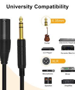 CableCreation 6 Feet TRS 6.35mm (1/4 Inch) Male to XLR Male Cable, Black 1-Pack 11 61Nd8NHrn L 2
