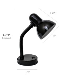 Simple Designs LD1003-BLK Basic Metal Flexible Hose Neck Desk Lamp, Black 1 25 61Nee7afsCL