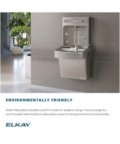 Elkay EZS8WSLK EZH2O Bottle Filling Station with Single ADA Cooler, Non-Filtered 8 GPH, 46.30 x 18.30 x 19.00 inches, Light Gray Granite 7 61Nejk1iPL