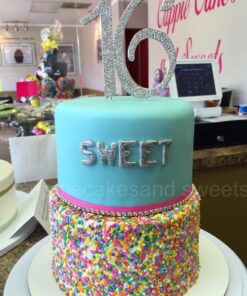 Ella Celebration 16 Cake Topper 16th Birthday Sweet 16 Party Supplies Decoration Ideas Silver Rhinestone Number (Silver) 26 61Nfek53e1L