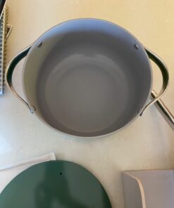 Caraway Nonstick Ceramic Cookware Set (12 Piece) Pots, Pans, Lids and Kitchen Storage - Non Toxic, PTFE & PFOA Free - Oven Safe & Compatible with All Stovetops (Gas, Electric & Induction) - Sage 60 61Ng7afNX5L