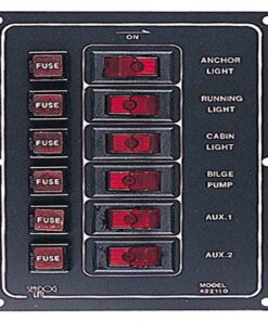 Sea-Dog 422110-1 Aluminum Vertical DC Switch Panel, 6 switches