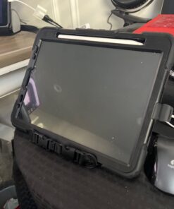 SEYMAC iPad Air 5th/ 4th Generation Case 10.9 Inch, Full-Body Shockproof Protective with Screen Protector, 360° Rotating Stand/Handle/Shoulder Strap/Pencil Holder, Black For iPad Air 5th/4th Generation 41 61Nmc741qpL