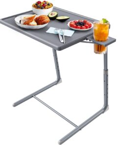 Adjustable TV Tray Table - TV Dinner Tray on Bed & Sofa, Comfortable Folding Table with 6 Height & 3 Tilt Angle Adjustments (Gray) Grey 13 61Nmn4OzK3L 1