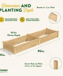Greenes Fence 2 Ft. X 8 Ft. X 10.5 In Raised Garden Kit, Cedar 27 61Np4aauz2L