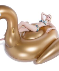 Jasonwell Giant Inflatable Pool Float - Golden Swan Pegasus Pool Floatie Summer Beach Swimming Outdoor Pool Party Lounge Raft Decorations Toys for Adults & Kids Gold Swan 22 61NpZfcKQVL