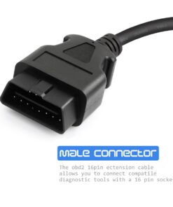 Alternative view of OBD2 OBD II 16Pin Male to Female Diagnostic Extension Convert Cable Adapter 1m/ 39inch and NT301 OBD2 Scanner Live Data Professional