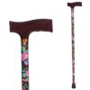 DMI Lightweight Aluminum Walking Cane with Derby-Top Handle, Floral 1 Count (Pack of 1)
