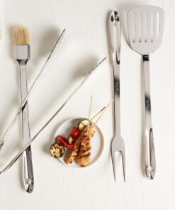 All-Clad Professional Tools with Case Stainless Steel BBQ Tool Set 4 Piece Pots and Pans, Cookware Silver 10 61NwIpl4mhL