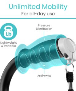 Vive Walking Cane - Ergonomic Offset Patented Hand Grip - Lightweight Adjustable Walking Aid for Men, Women, Elderly - Non-Slip Tip, Sturdy Mobility Aid for Seniors, Supports Up to 250lbs (Purple) Black 14 61Nx8srSPlL