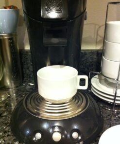 HIC 9-Piece Stackable Cappuccino Coffee Tea Set, Fine White Porcelain, Set Includes 4 (7-Ounce) Cups with Matching Saucers and Metal Stand, Gift Boxed 20 61NxJqF7WKL