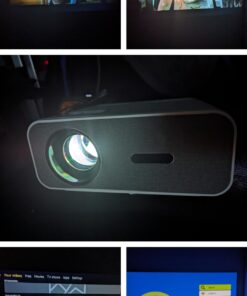 4K Support Projector with Wifi and Bluetooth, HOMPOW Mini Portable Projectors for Outdoor Home Movie, Compatible with Laptop, Smartphone, TV Stick, Xbox, PS5 white 47 61NyEHEVN1L