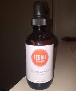 Teddie Organics Golden Jojoba Oil 100% Pure Organic Cold Pressed and Unrefined 4oz - Natural Moisturizer for Face Hair and Sensitive Skin, Carrier Oil for Essential Oils 4 Fl Oz (Pack of 1) 43 61O 6piShJL